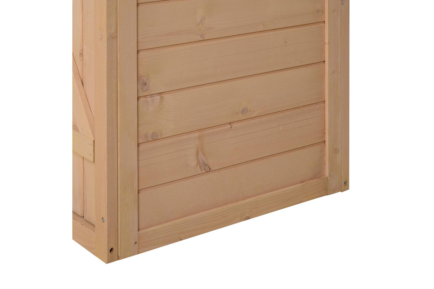 Outsunny Fir Wood Garden Storage Shed with Shelves | Natural-8