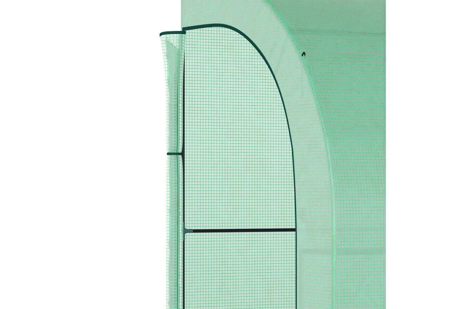 Outsunny Walk-In Lean Wall Greenhouse with Windows and Doors | Green-7