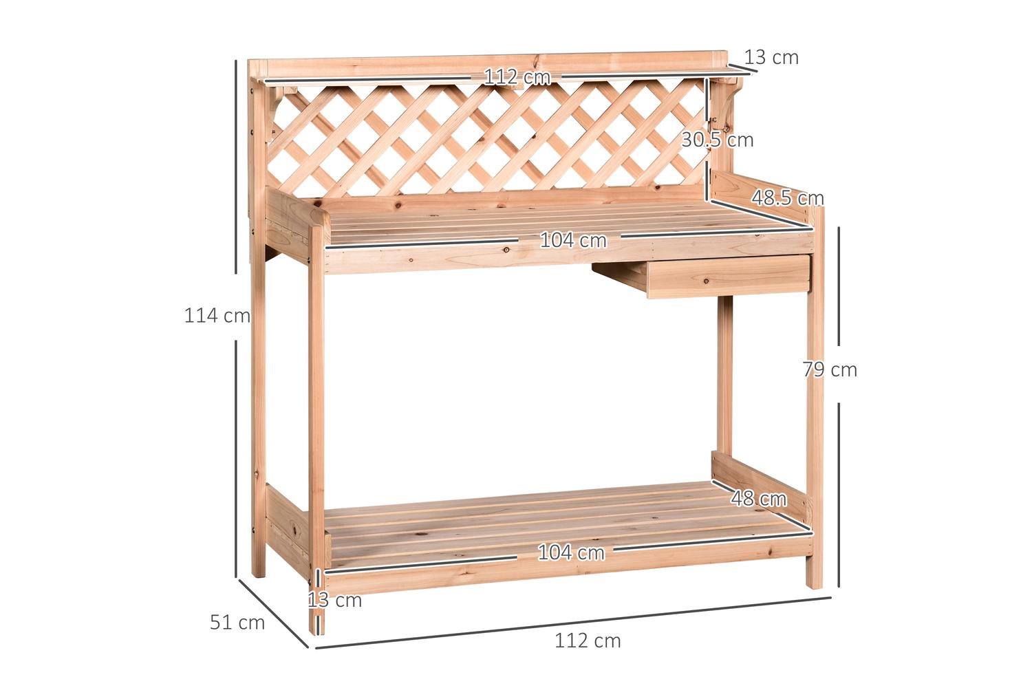 Outsunny Outdoor Wood Garden Table | Natural-2