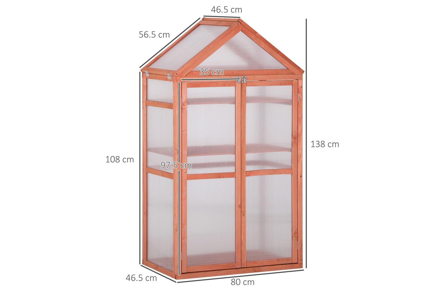 Outsunny Greenhouse Wooden Cold Frame | Orange-2