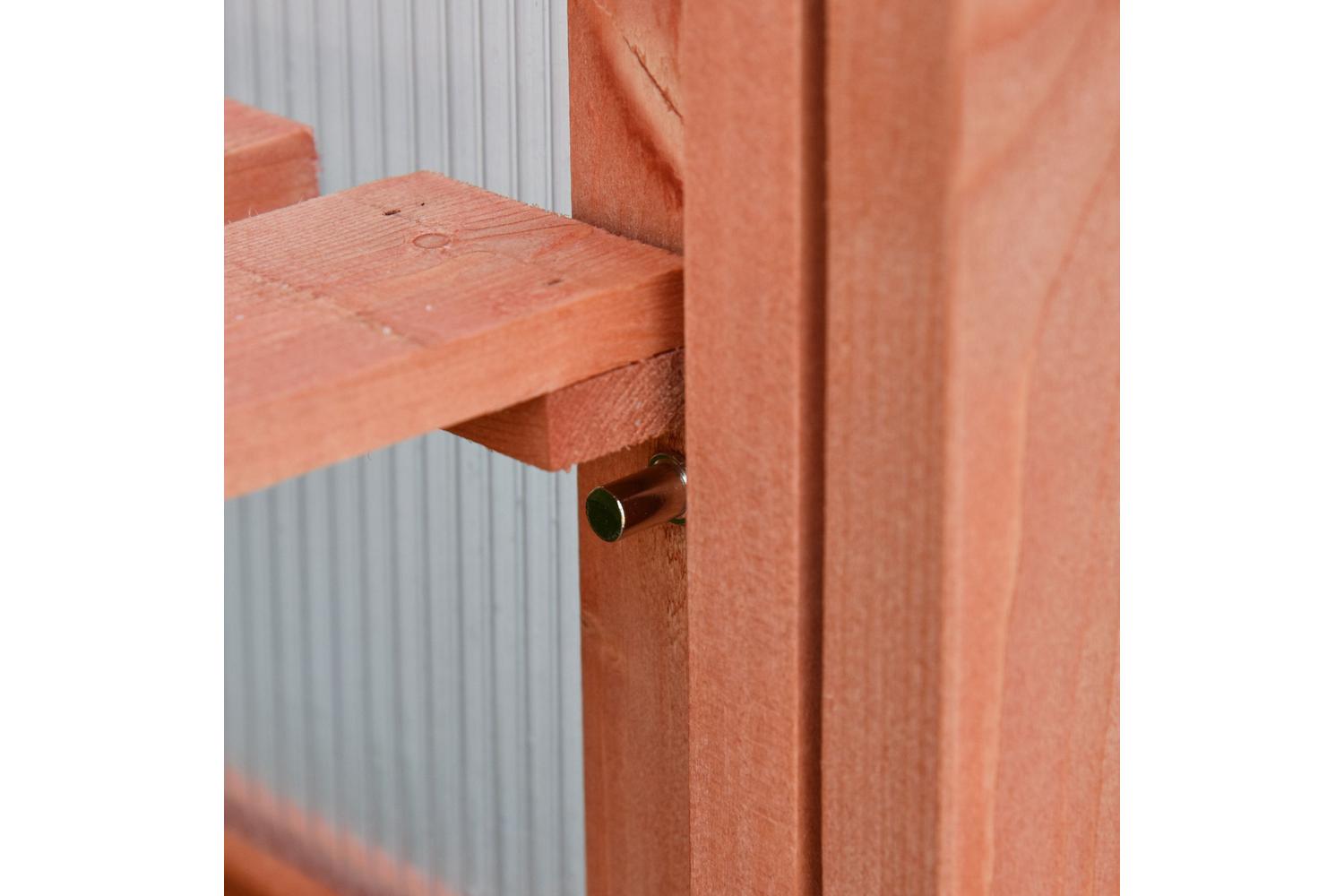 Outsunny Greenhouse Wooden Cold Frame | Orange-7