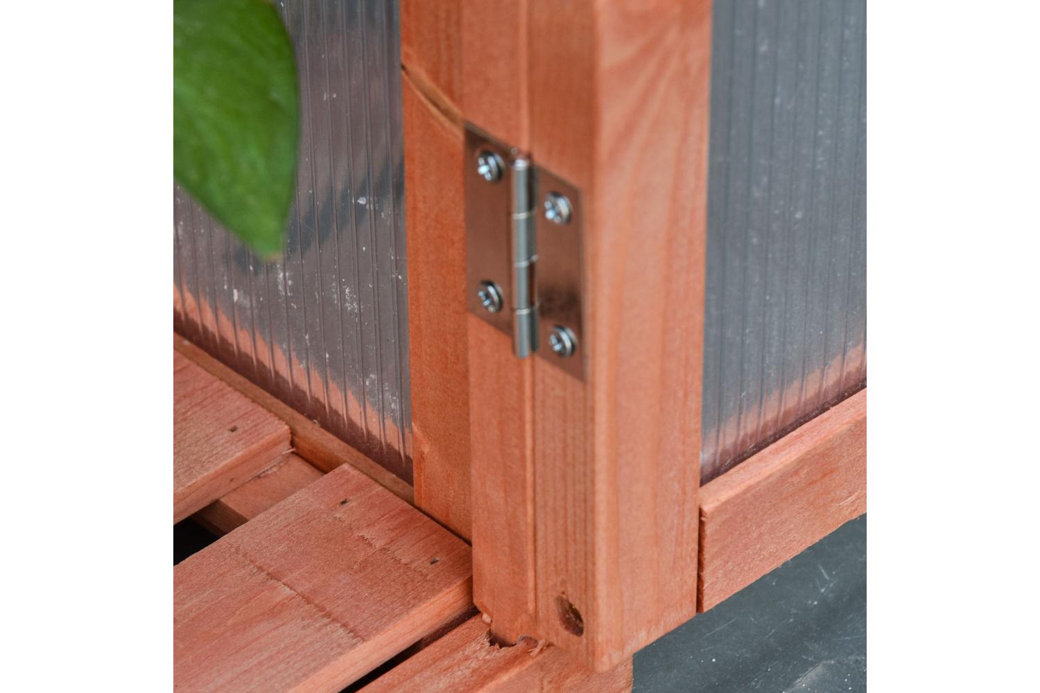 Outsunny Greenhouse Wooden Cold Frame | Orange-8