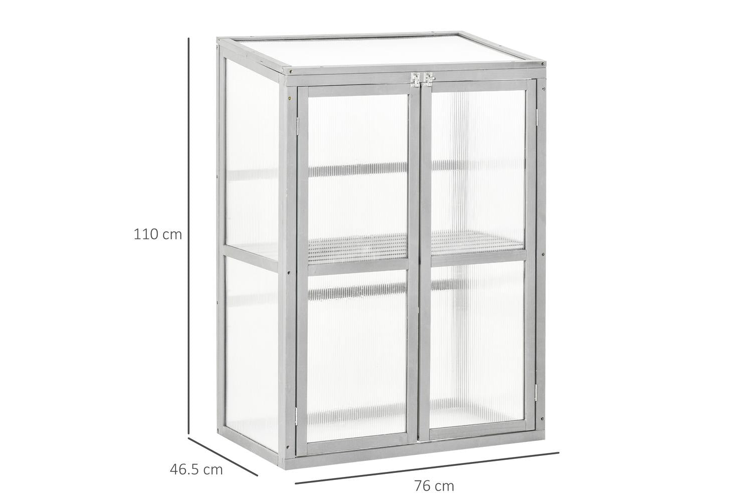 Outsunny Garden Cold Frame Greenhouse with Adjustable Shelf | Grey-2
