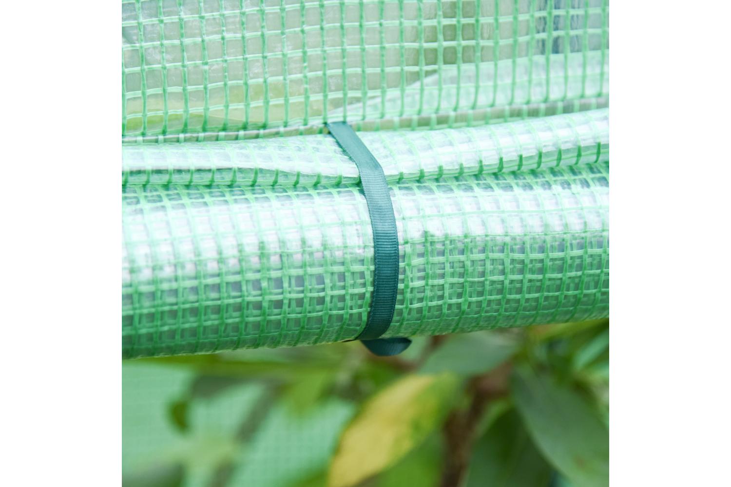 Outsunny Greenhouse Cover with Zipper Roll-Up Door | Green-6
