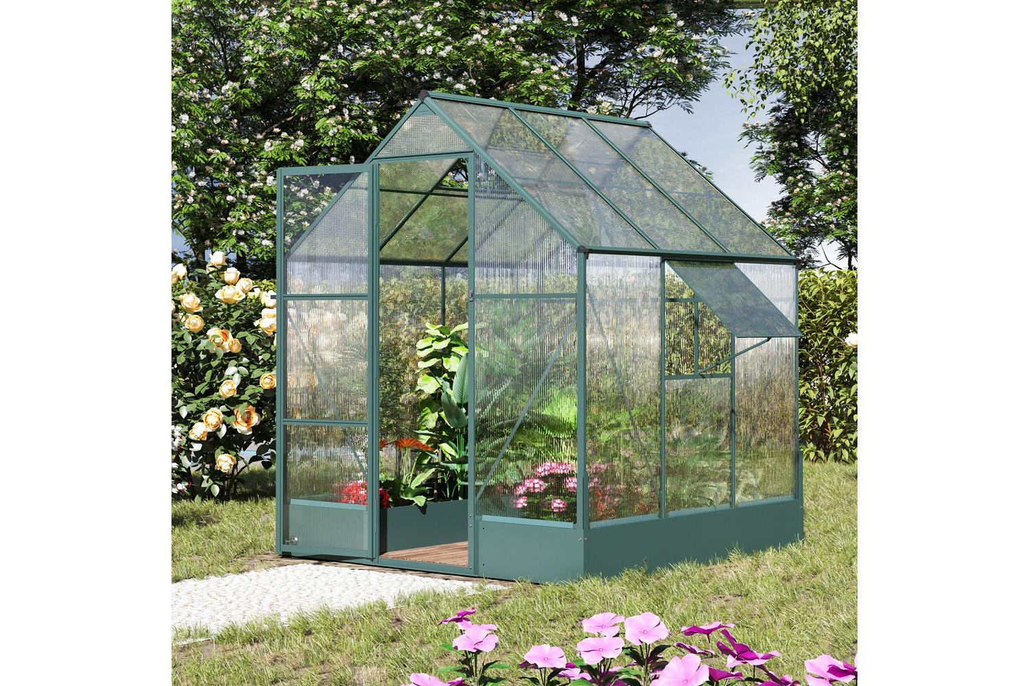 Outsunny Outdoor Greenhouse Plant Garden | Transparent/Green