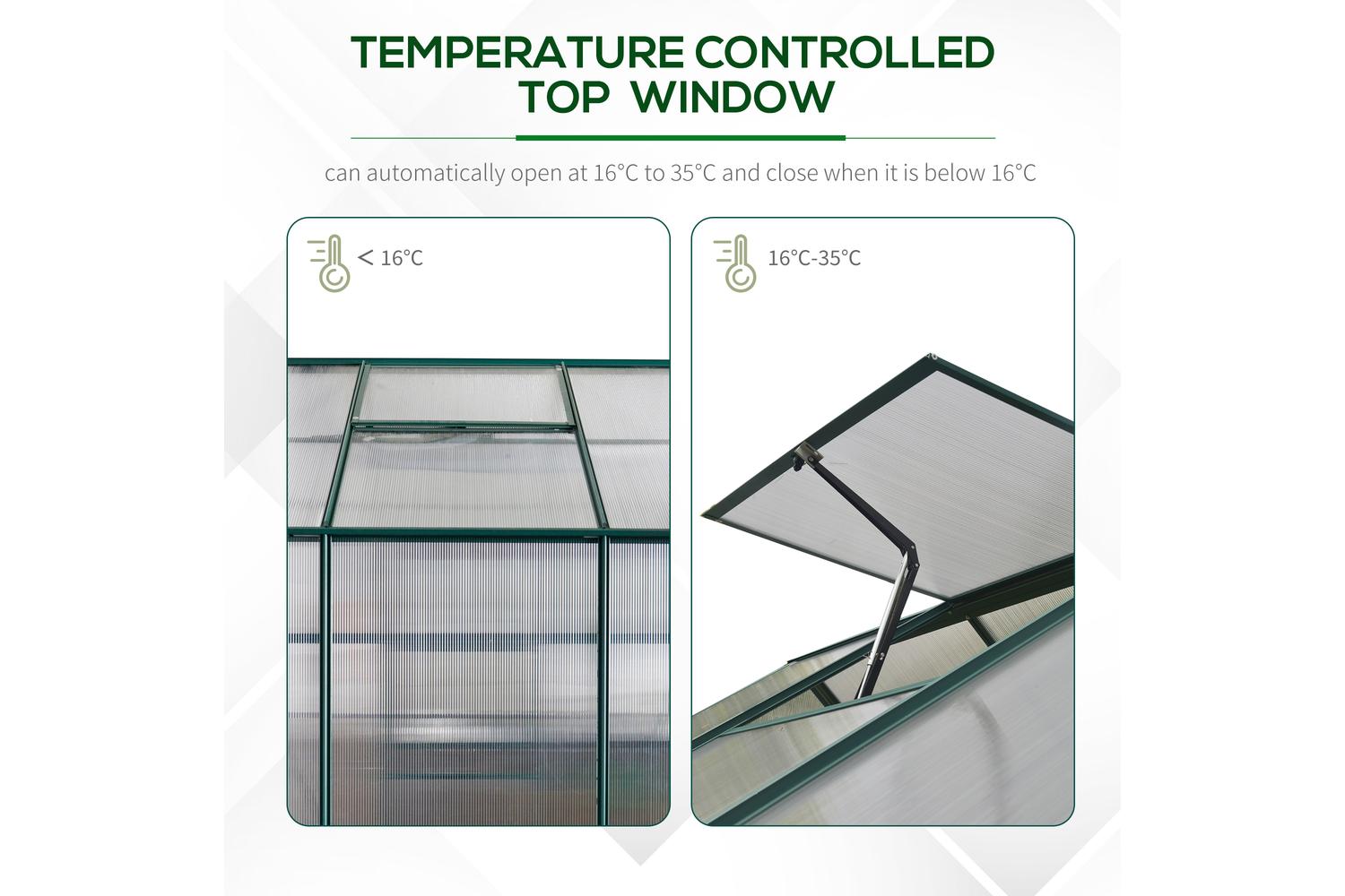 Outsunny Outdoor Greenhouse Plant Garden | Transparent/Green-5