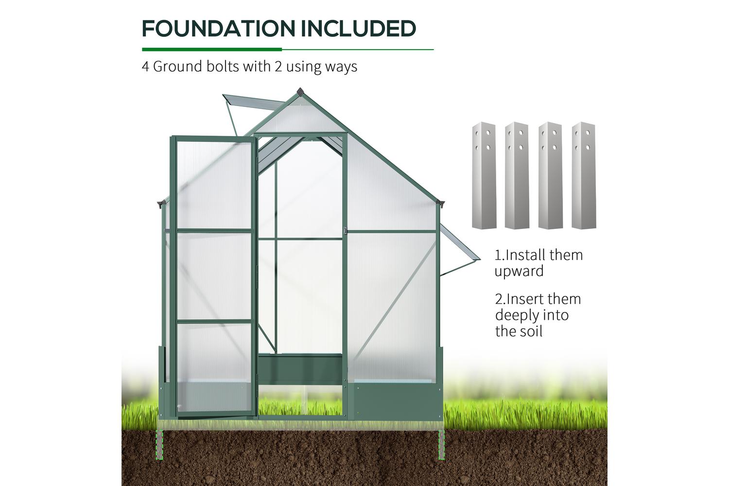 Outsunny Outdoor Greenhouse Plant Garden | Transparent/Green-6