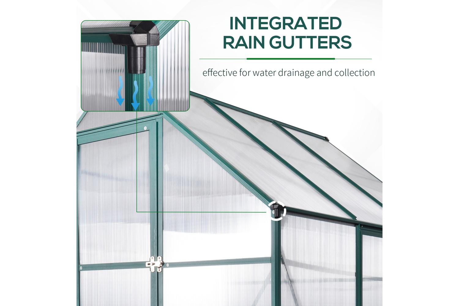 Outsunny Outdoor Greenhouse Plant Garden | Transparent/Green-7