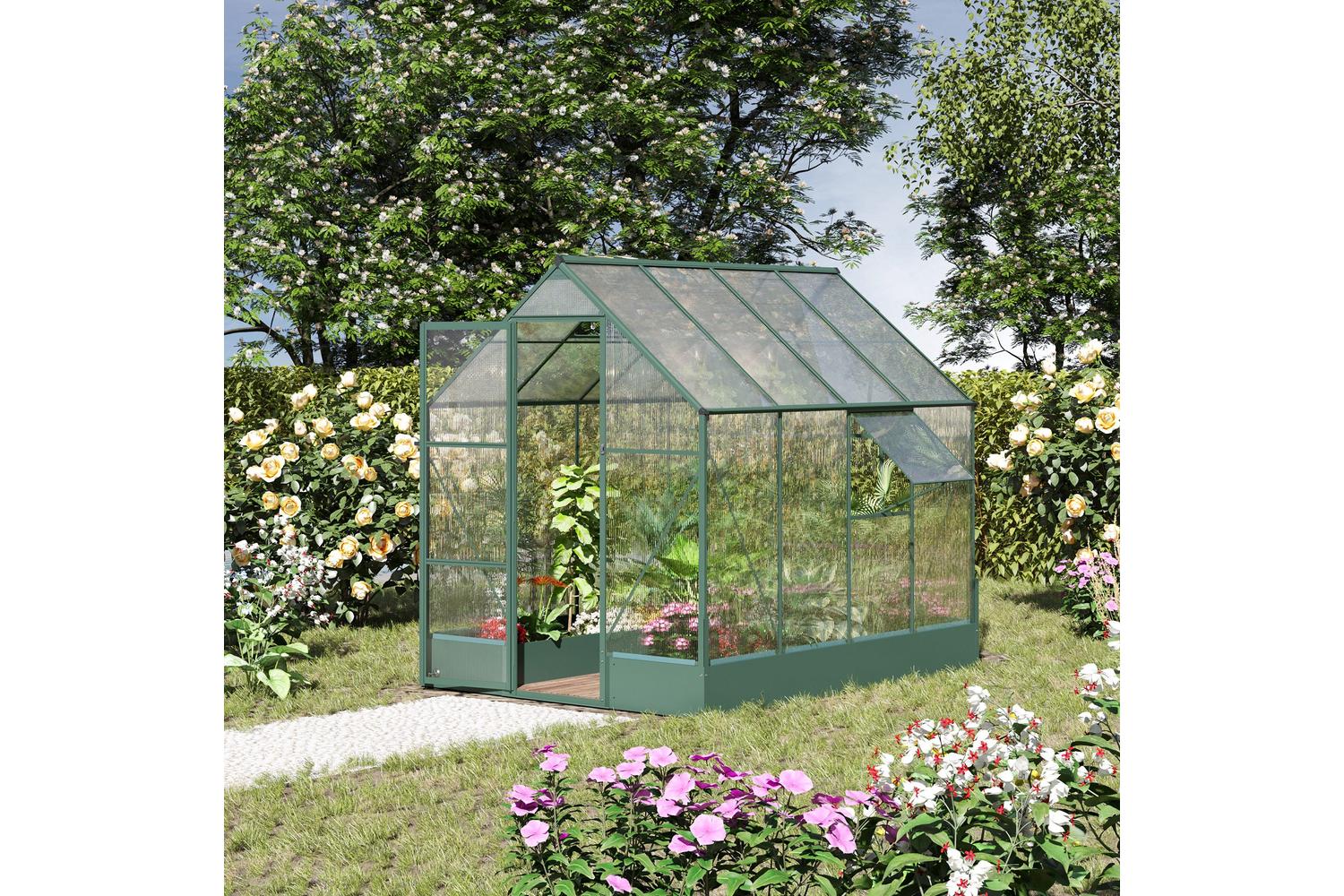 Outsunny Outdoor Walk-in Greenhouse | Transparent/Green