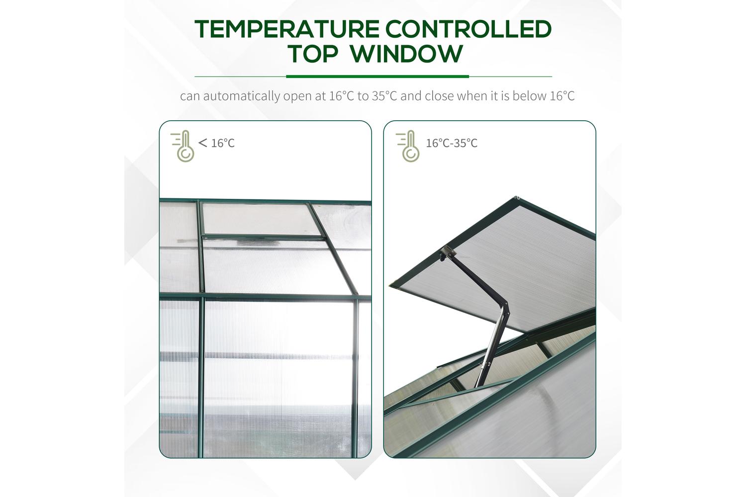 Outsunny Outdoor Walk-in Greenhouse | Transparent/Green-5