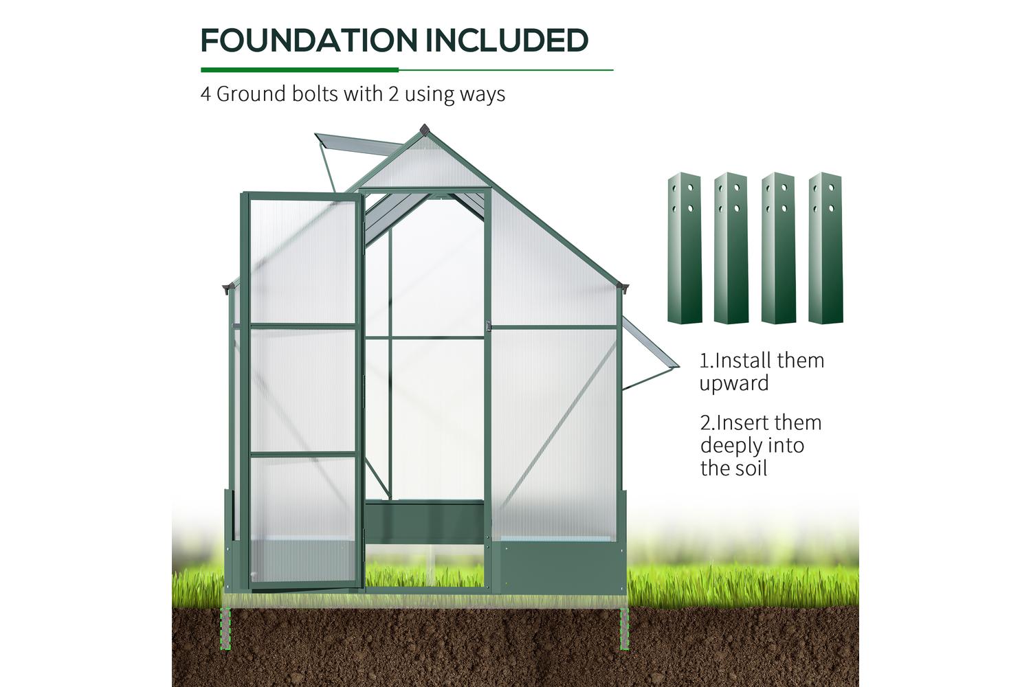 Outsunny Outdoor Walk-in Greenhouse | Transparent/Green-6