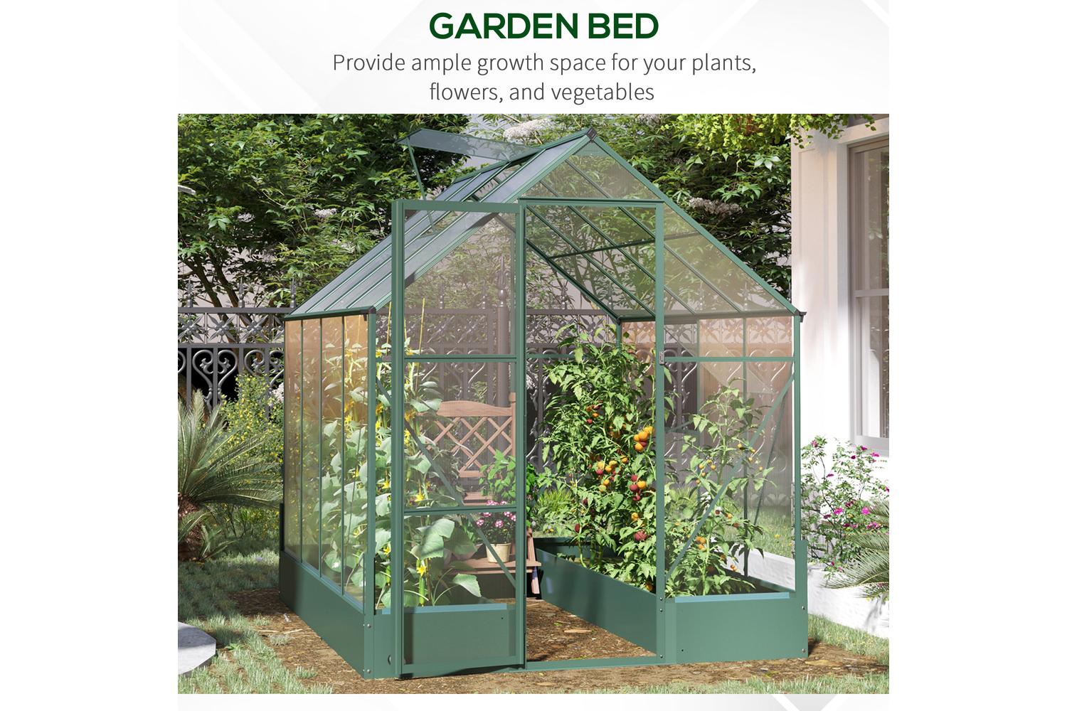 Outsunny Outdoor Walk-in Greenhouse | Transparent/Green-8