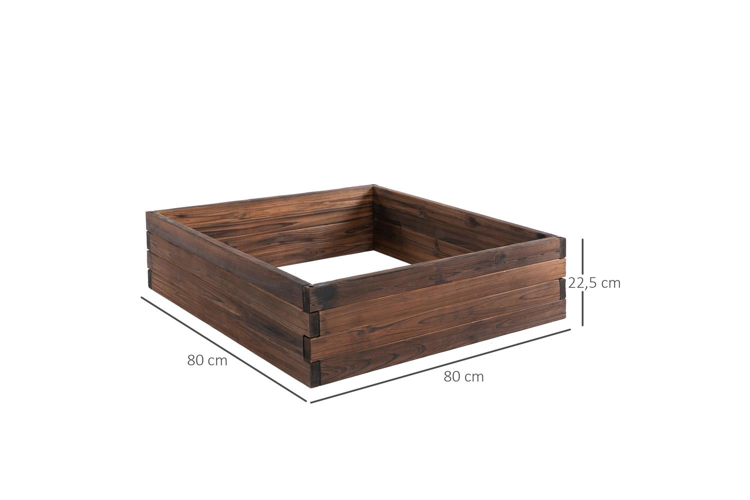 Outsunny Wooden Flower Pot Raised Versatile Planter | Carbon-2