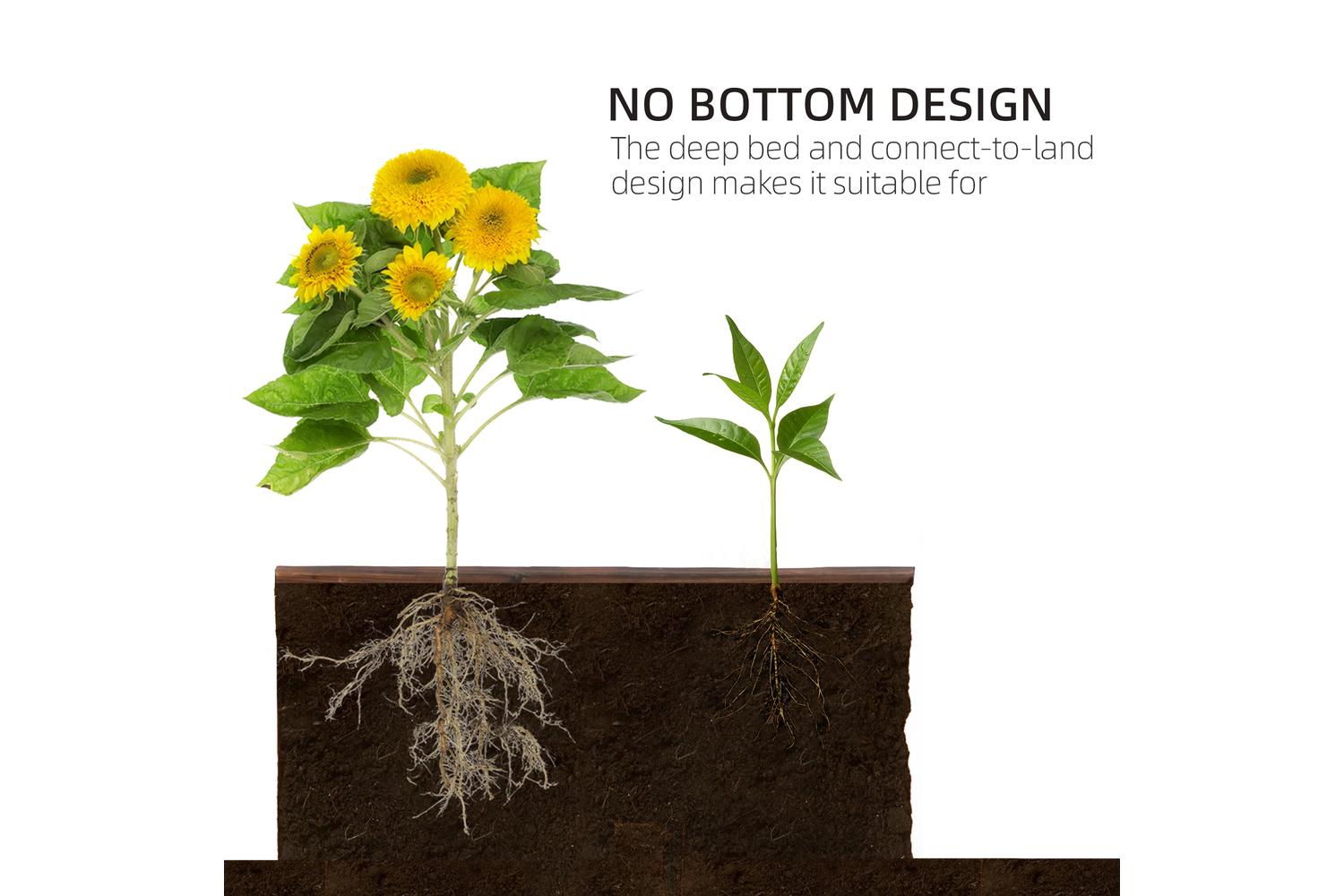Outsunny Wooden Flower Pot Raised Versatile Planter | Carbon-4
