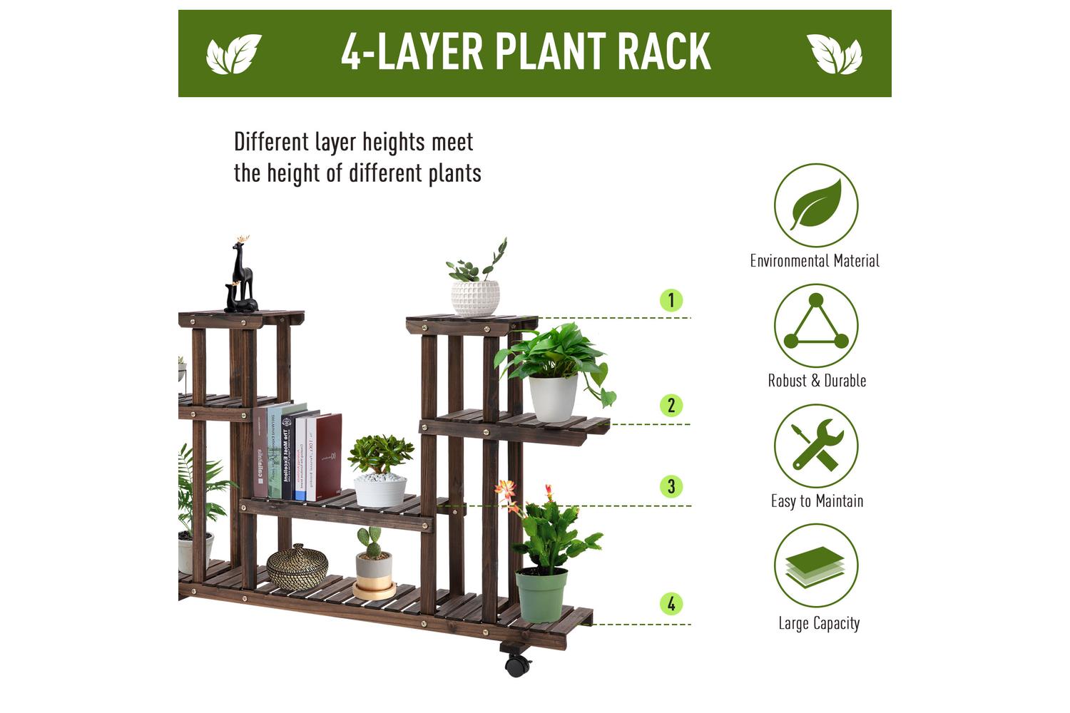 Outsunny Outdoor Flower Display Stand | Carbon-3