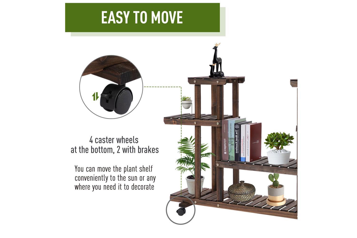 Outsunny Outdoor Flower Display Stand | Carbon-6