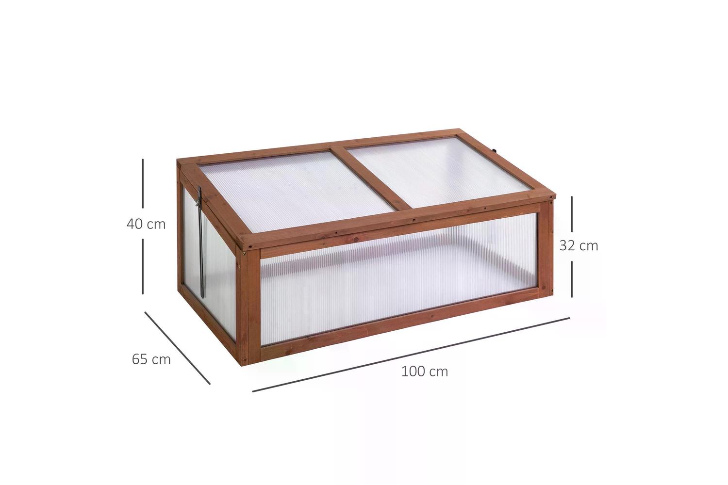Outsunny Outdoor Square Wooden Greenhouse | Brown-2