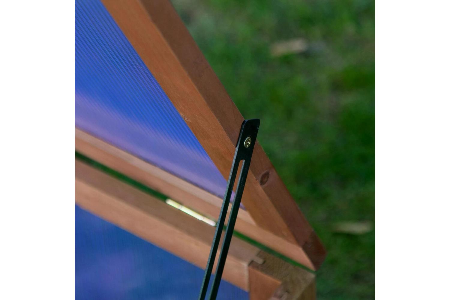 Outsunny Outdoor Square Wooden Greenhouse | Brown-6