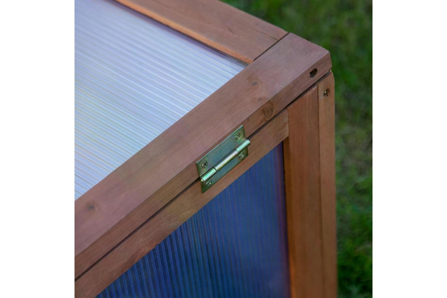 Outsunny Outdoor Square Wooden Greenhouse | Brown-7