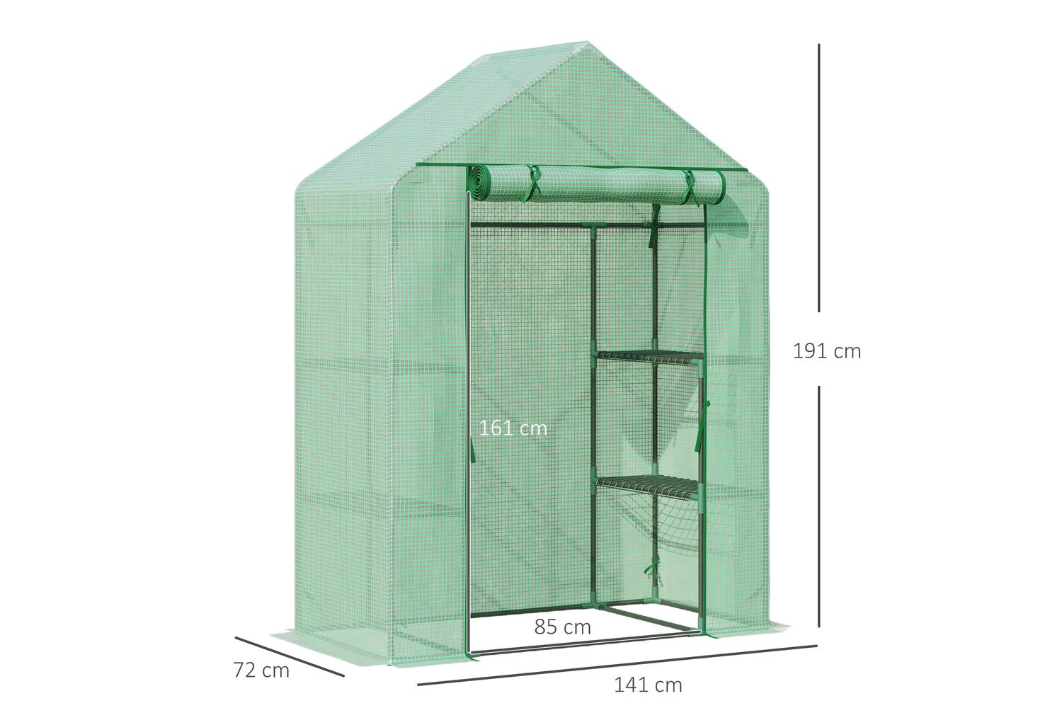 Outsunny Outdoor Walk in Greenhouse | Green-2
