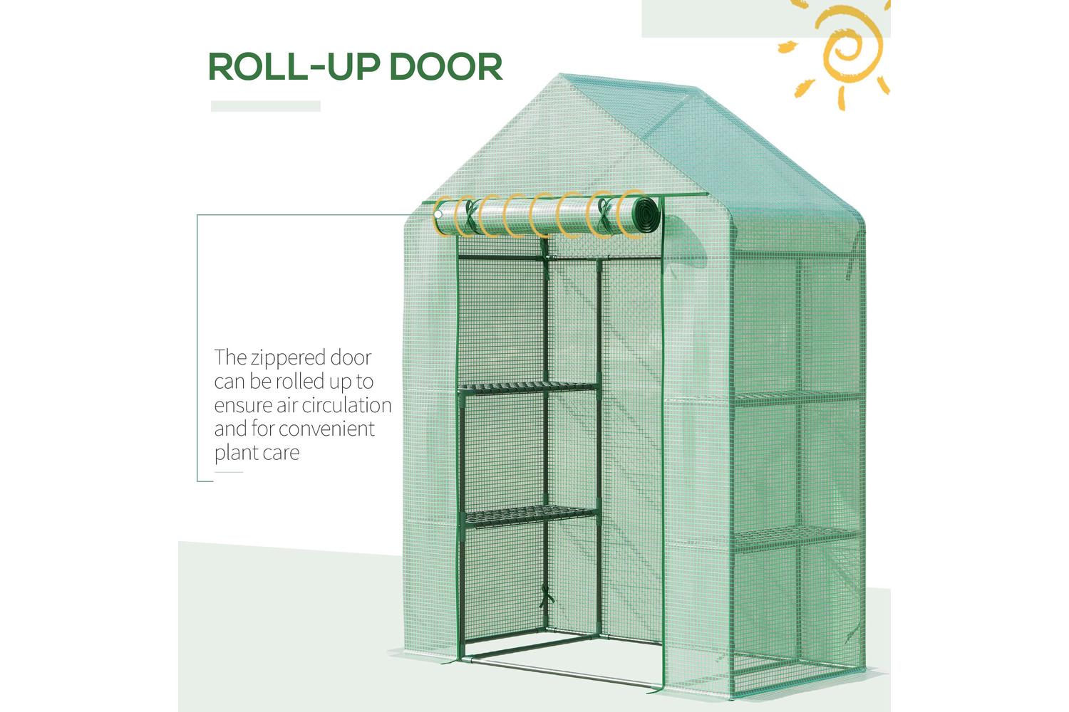 Outsunny Outdoor Walk in Greenhouse | Green-5