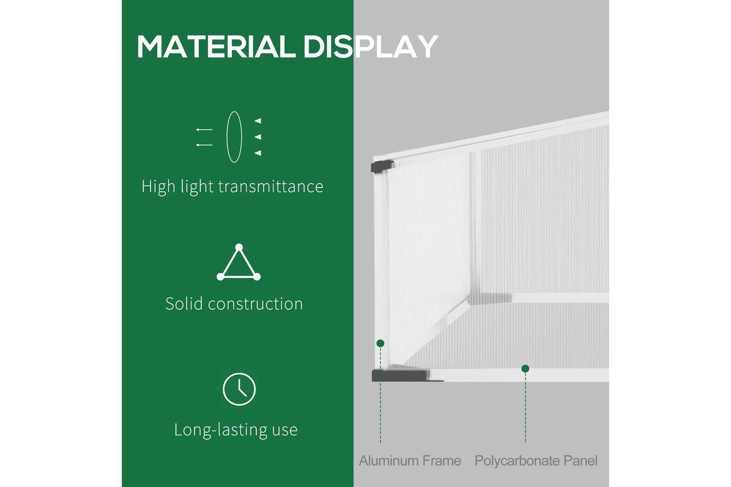 Outsunny Polycarbonate Greenhouse | Silver-3