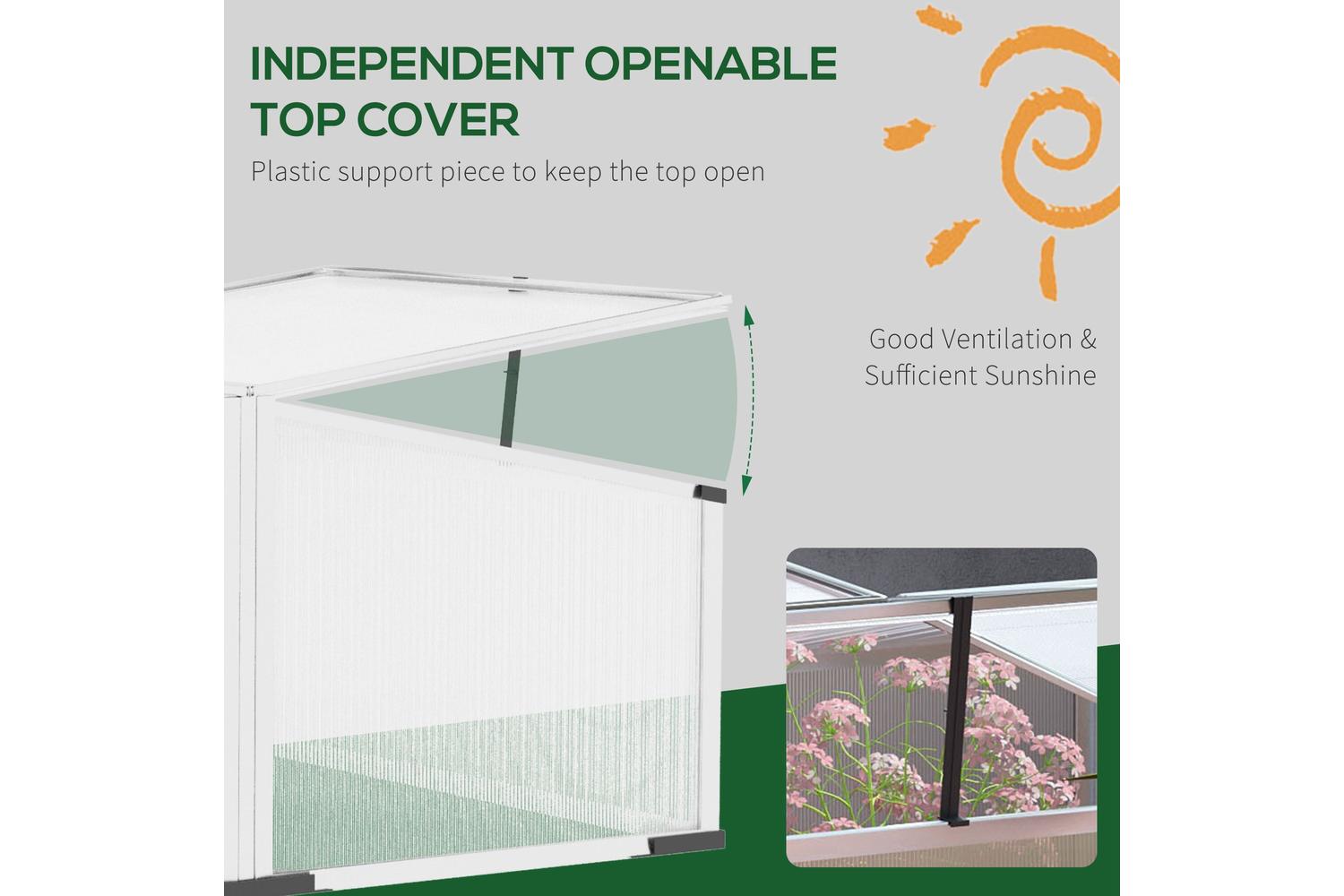 Outsunny Polycarbonate Greenhouse | Silver-4