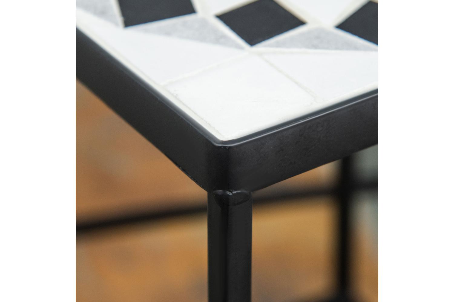 Outsunny Metal Plant Stand | 3 Piece | Black/White-6
