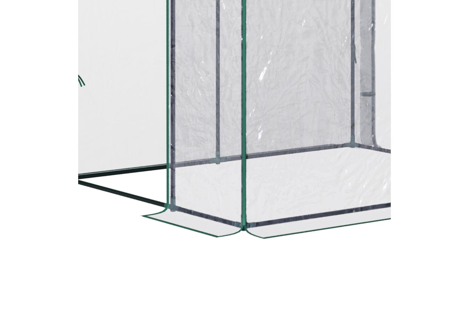 Outsunny Outdoor Tunnel Greenhouse With Zippered Roll Up Door PVC Cover | Clear/Green-7