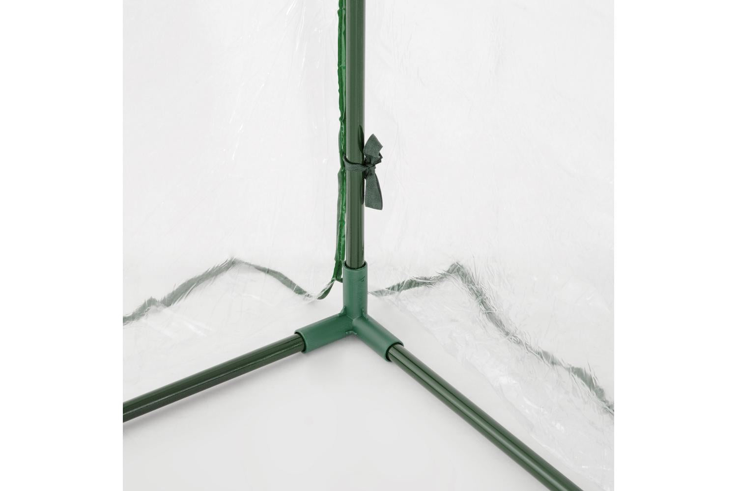 Outsunny Outdoor Tunnel Greenhouse With Zippered Roll Up Door PVC Cover | Clear/Green-8
