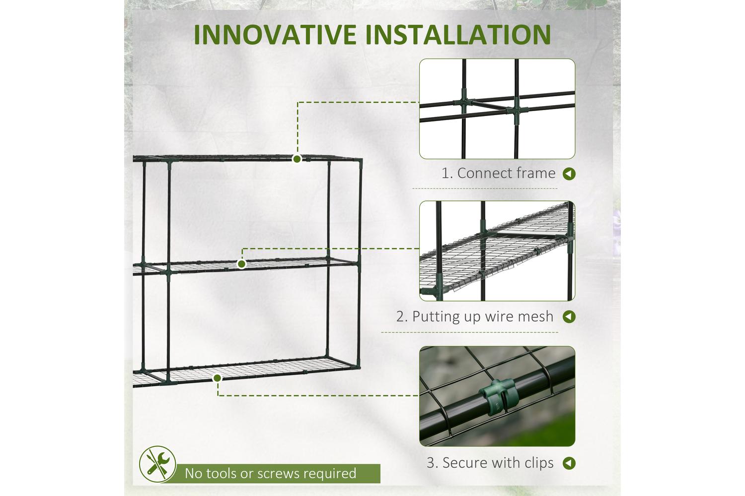 Outsunny 3 Tier Metal Plant Stand | Green-3