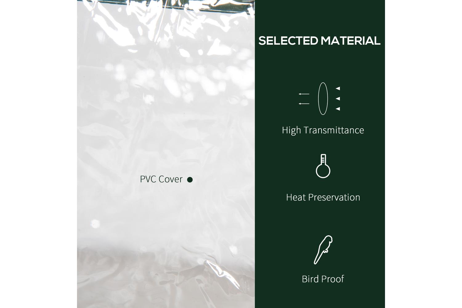 Outsunny 3 Tier Portable Mini Greenhouse | Clear/Dark Green-3