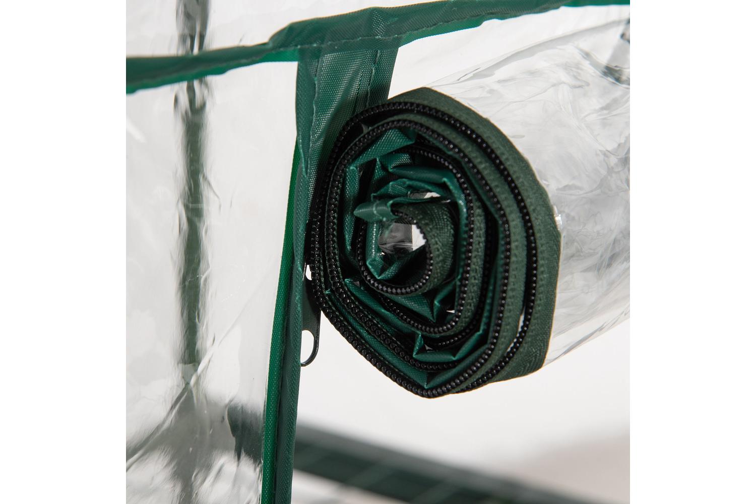 Outsunny 3 Tier Portable Mini Greenhouse | Clear/Dark Green-6