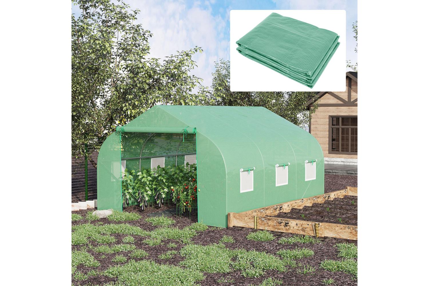 Outsunny Walk In Greenhouse Covers | Green