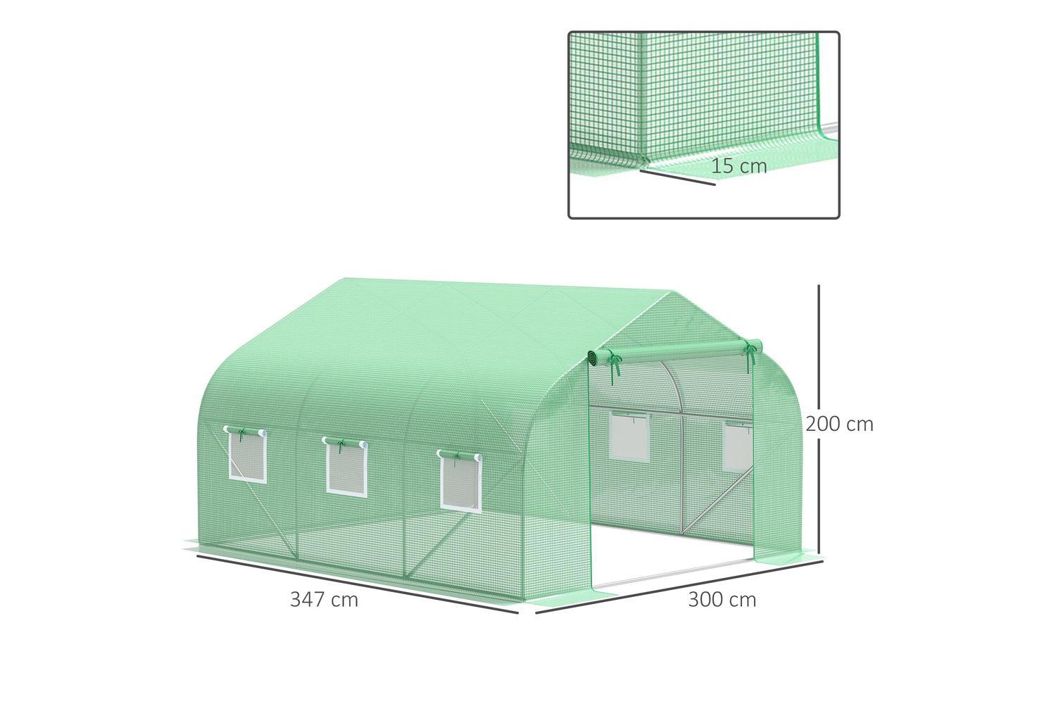 Outsunny Walk In Greenhouse Covers | Green-2