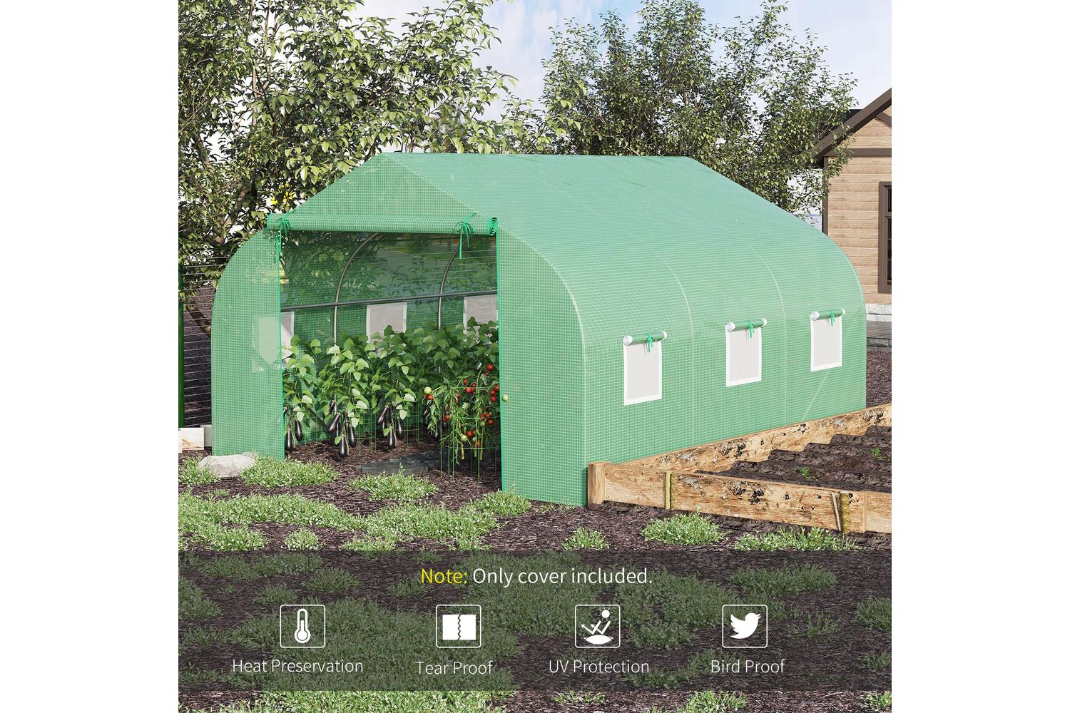 Outsunny Walk In Greenhouse Covers | Green-3