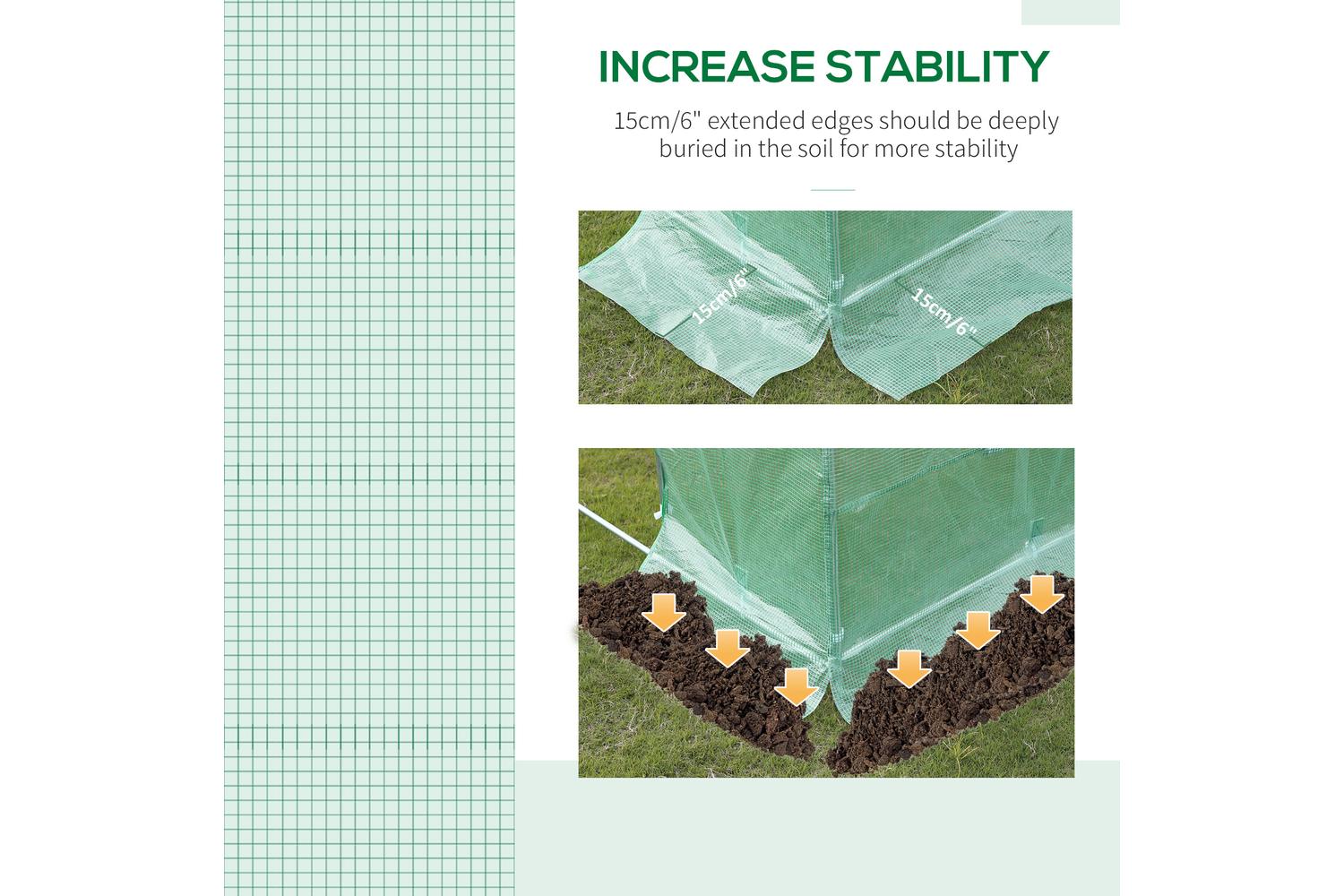 Outsunny Walk In Greenhouse Covers | Green-5