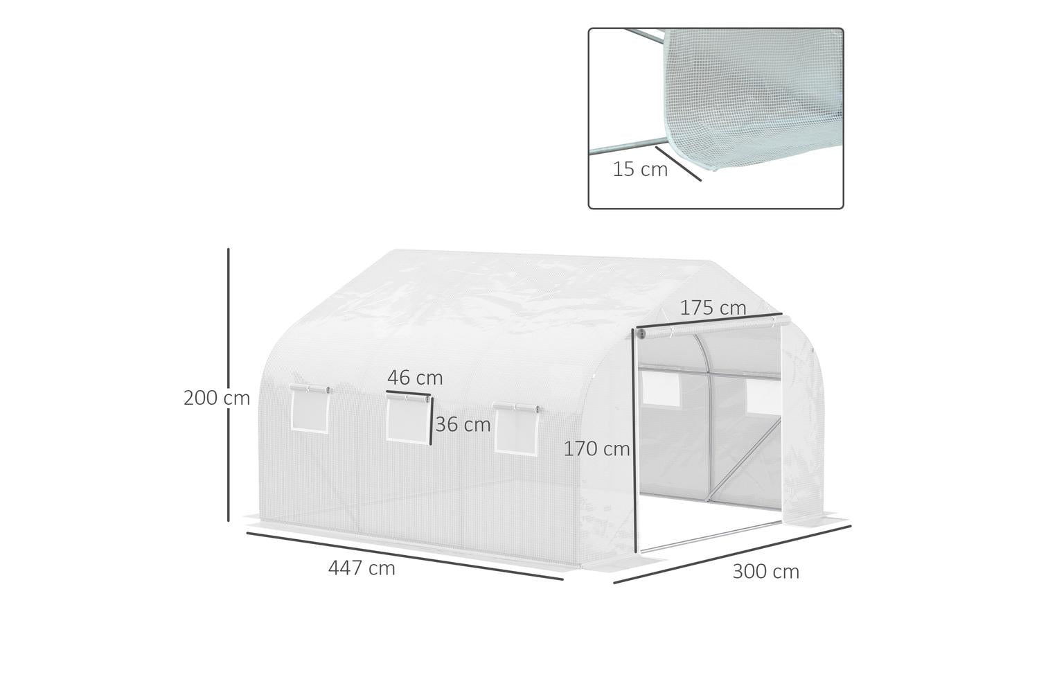 Outsunny Replacement Walk In Greenhouse Cover | White-2