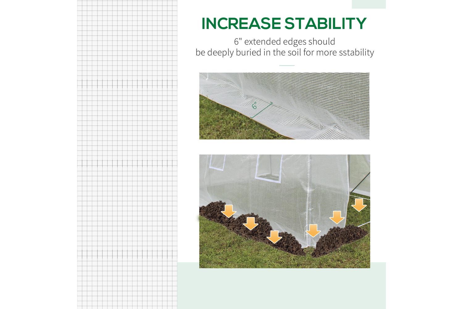 Outsunny Replacement Walk In Greenhouse Cover | White-5