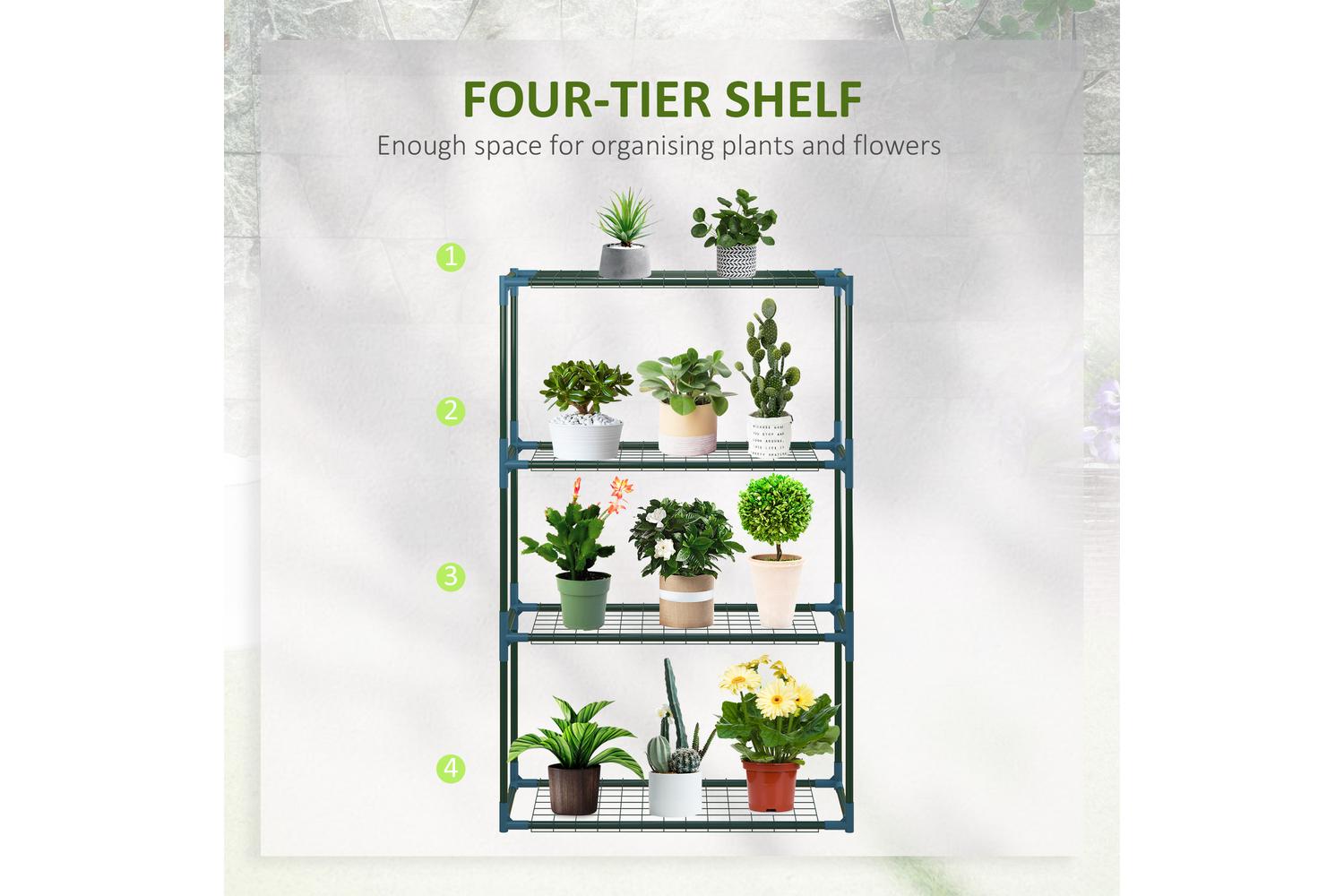 Outsunny Modern Plant Stand | Set of 2 | Green-4