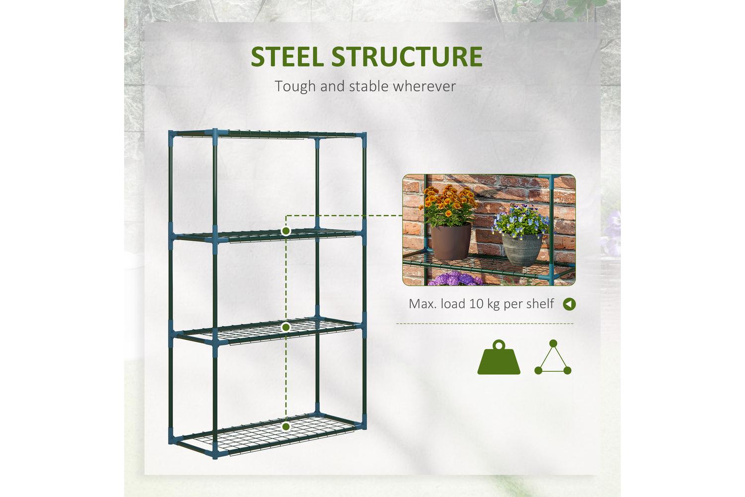 Outsunny Modern Plant Stand | Set of 2 | Green-5