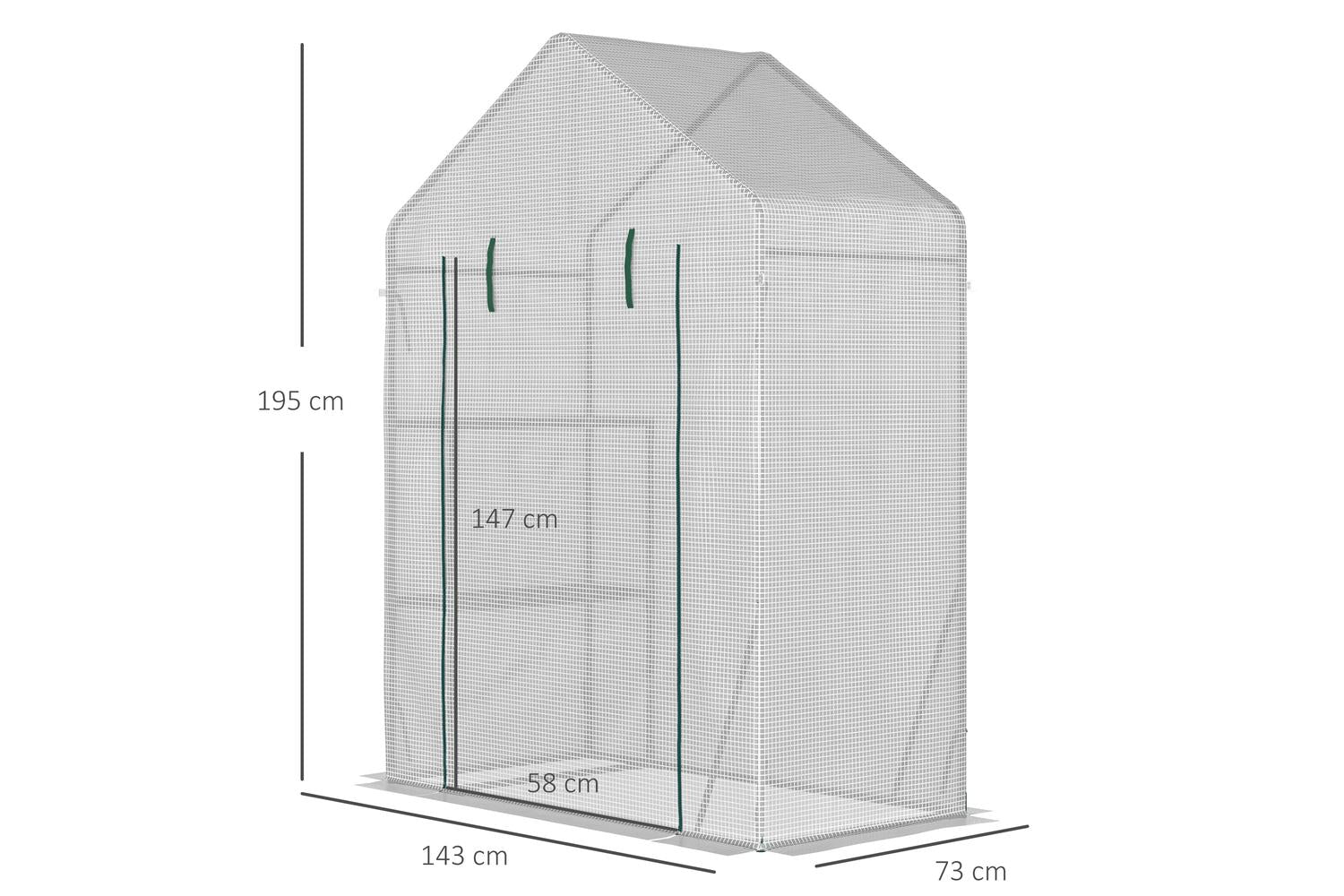 Outsunny 2 Tier Portable Gardening Plant Greenhouse | White-2