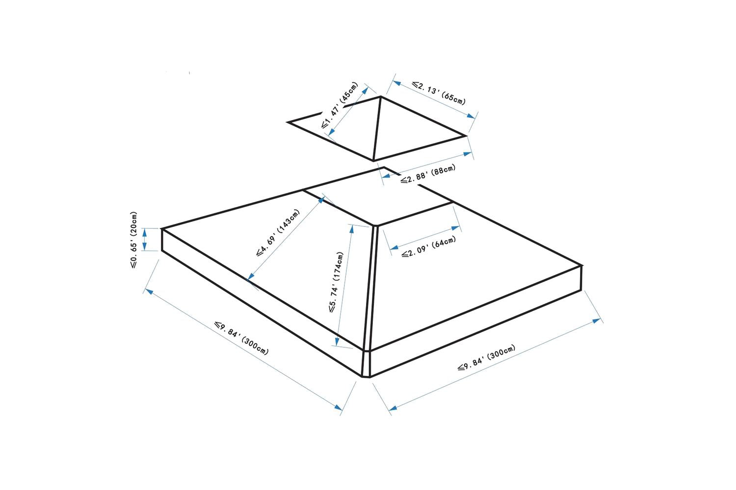 Outsunny Gazebo Top Cover Double Tier Canopy Replacement Pavilion Roof | Deep Grey-2