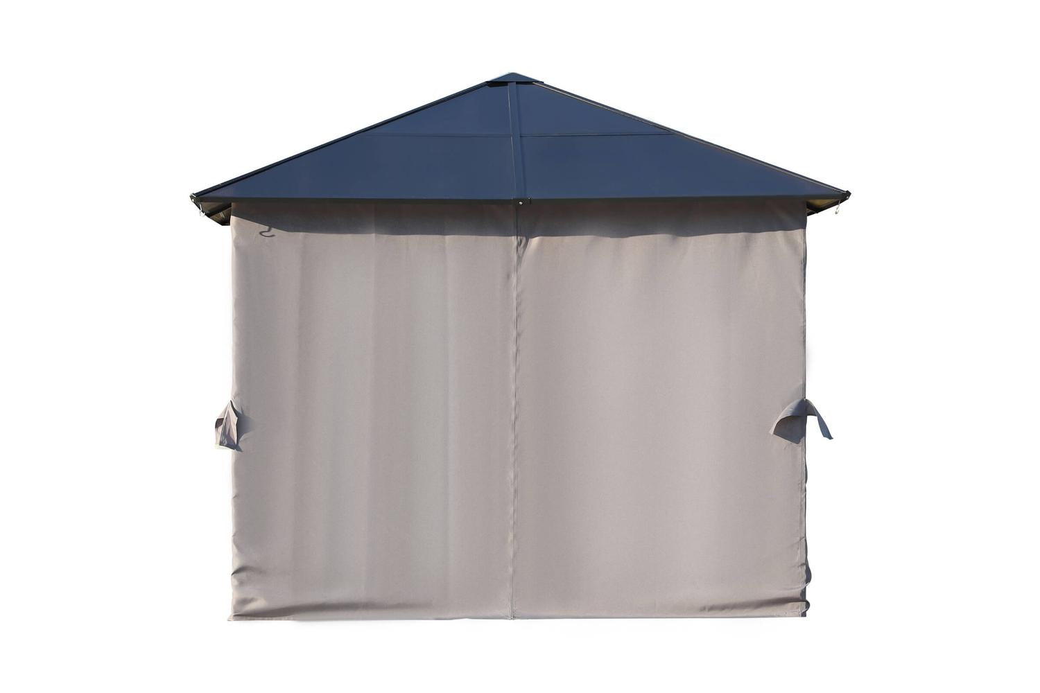 Outsunny Outdoor Aluminium Alloy Gazebo with Curtains | Black/Dark Grey-8