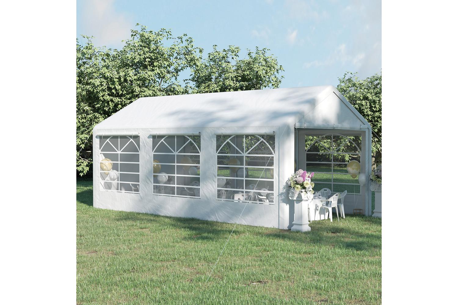 Outsunny Carport & Party Portable Garage Tent | Wedding White