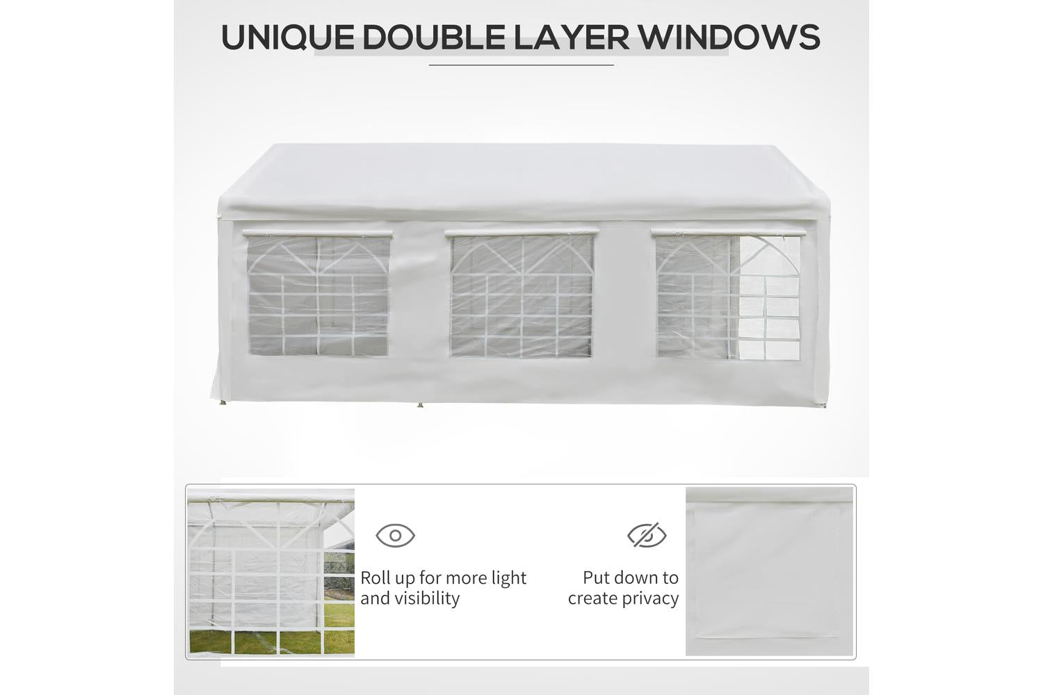 Outsunny Carport & Party Portable Garage Tent | Wedding White-4