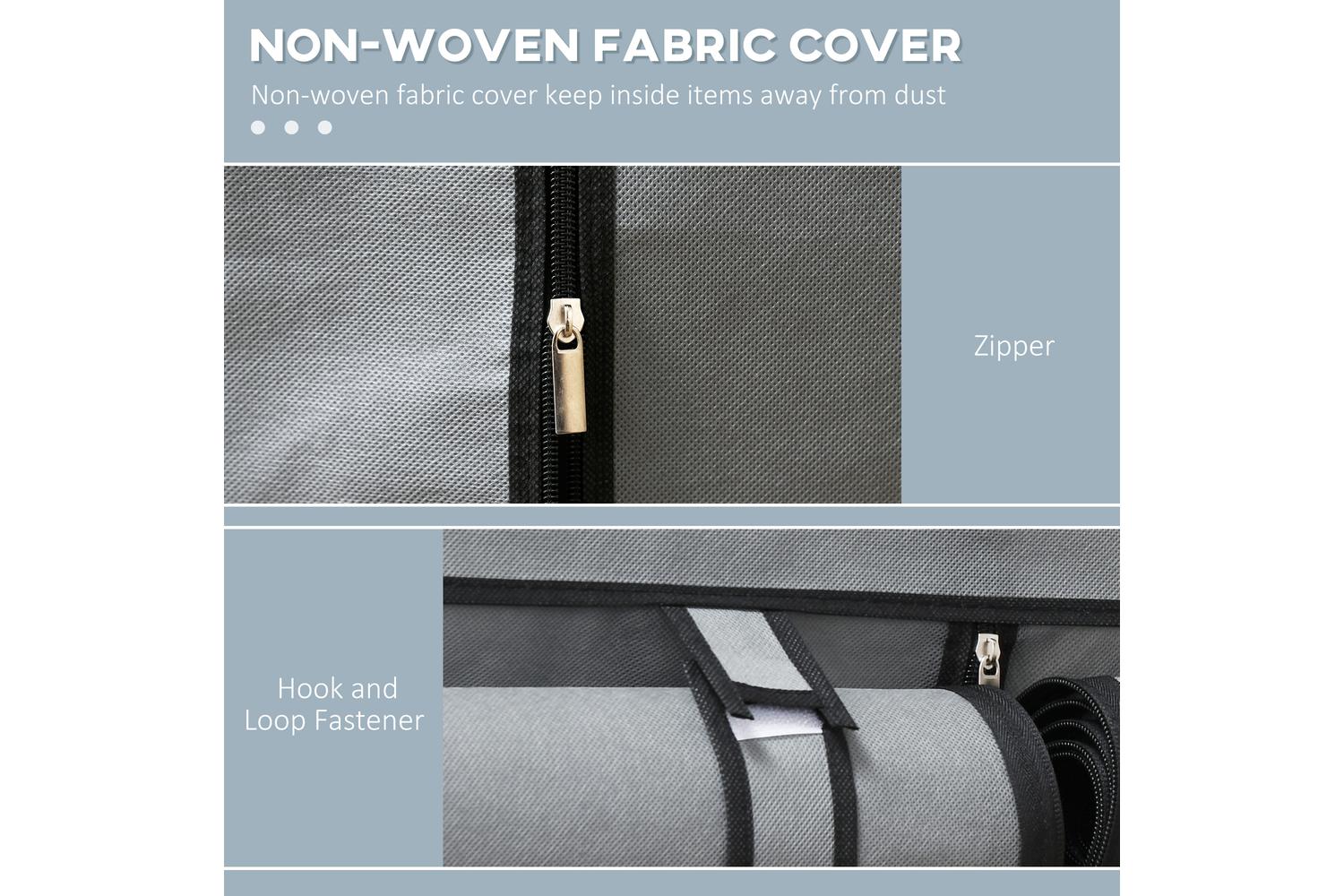 Homcom Portable Fabric Cabinet Wardrobe | Light/Grey-4