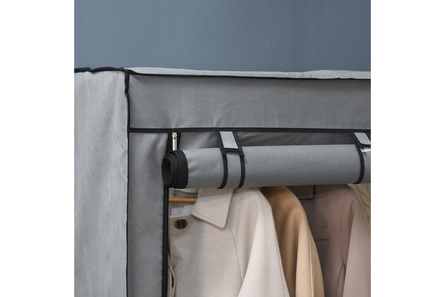 Homcom Portable Fabric Cabinet Wardrobe | Light/Grey-7