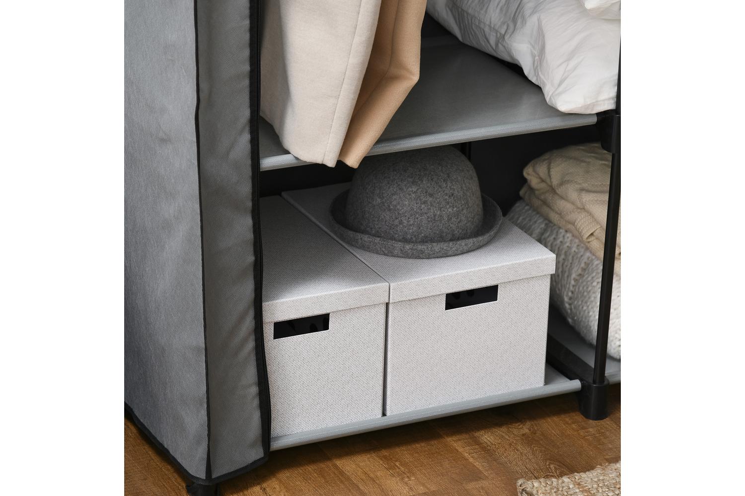 Homcom Portable Fabric Cabinet Wardrobe | Light/Grey-8