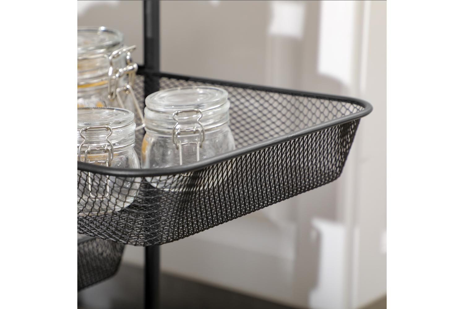 Homcom Kitchen Storage Trolley on Wheels | Black-8